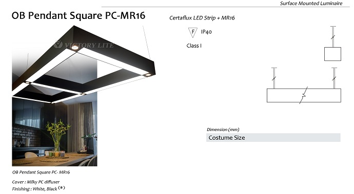 OB Pendant Square PC MR16